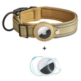 Hundehalsbånd med AirTag 1. & 2. Gen. Holder - Str. S (30-37 cm) - Beige