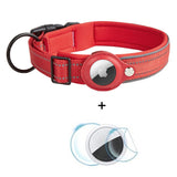 Hundehalsbånd med AirTag Holder - Str. L (43-50 cm) - Rød