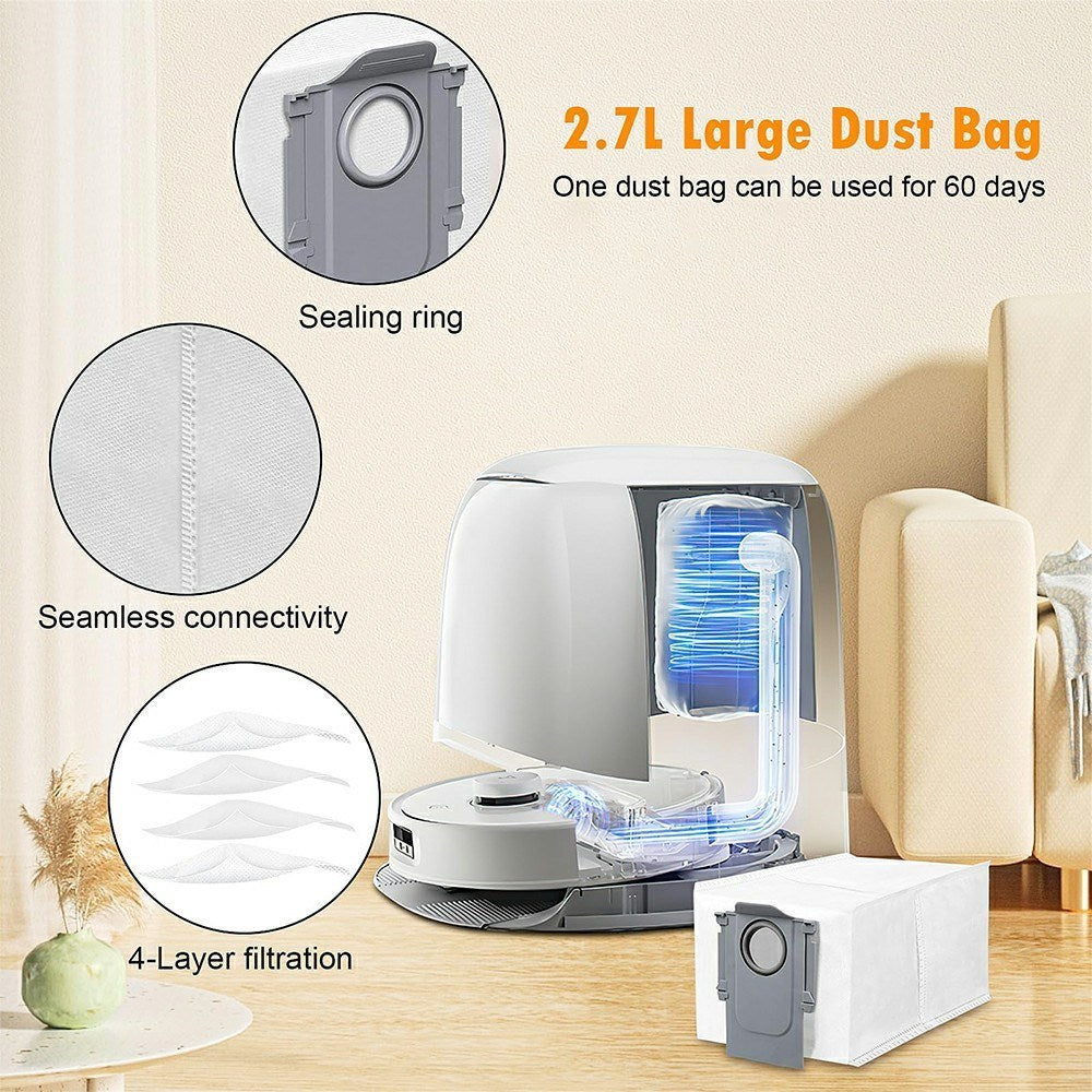 Støvsugerpose til Robotstøvsuger Roborock S7 / S7 MaxV Ultra / S8 / Q7 Max+ / Qrevo S / Saros 10 / Saros 10R / Saros Z70 - Grå