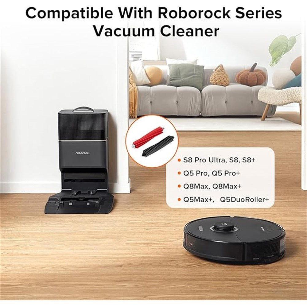 Støvsugerbørste til Robotstøvsuger Roborock S8, S8+, S8 Pro Ultra, Q5 Pro, Q5 Pro+, Q8 Max & Q8 Max+ - Grå + Rød