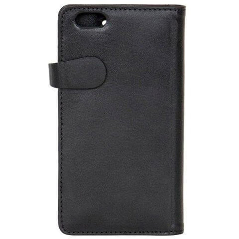 iPhone 6 Plus / 6s Plus - Buffalo 2-i-1 Ægte Læder Flip Cover - Sort