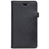 iPhone 6 Plus / 6s Plus - Buffalo 2-i-1 Ægte Læder Flip Cover - Sort