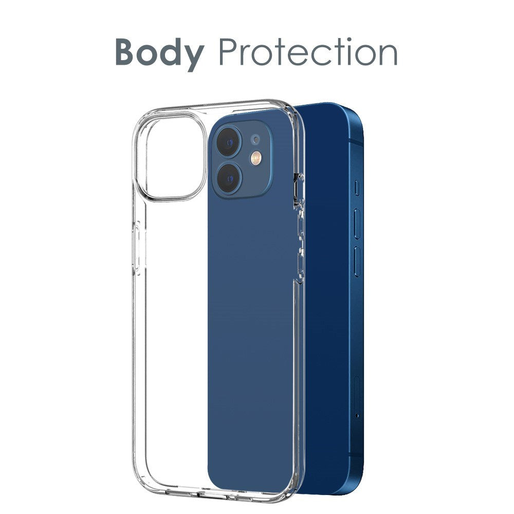 iPhone 12 NORTHJO 360° Protection Set inkl. Cover & Skærmbeskyttelse & Kameralinsebeskyttelse - Gennemsigtig