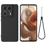 EIDERWOOD Motorola Edge 50 Ultra Liquid Silikone Mobil Cover m. Strop - Sort