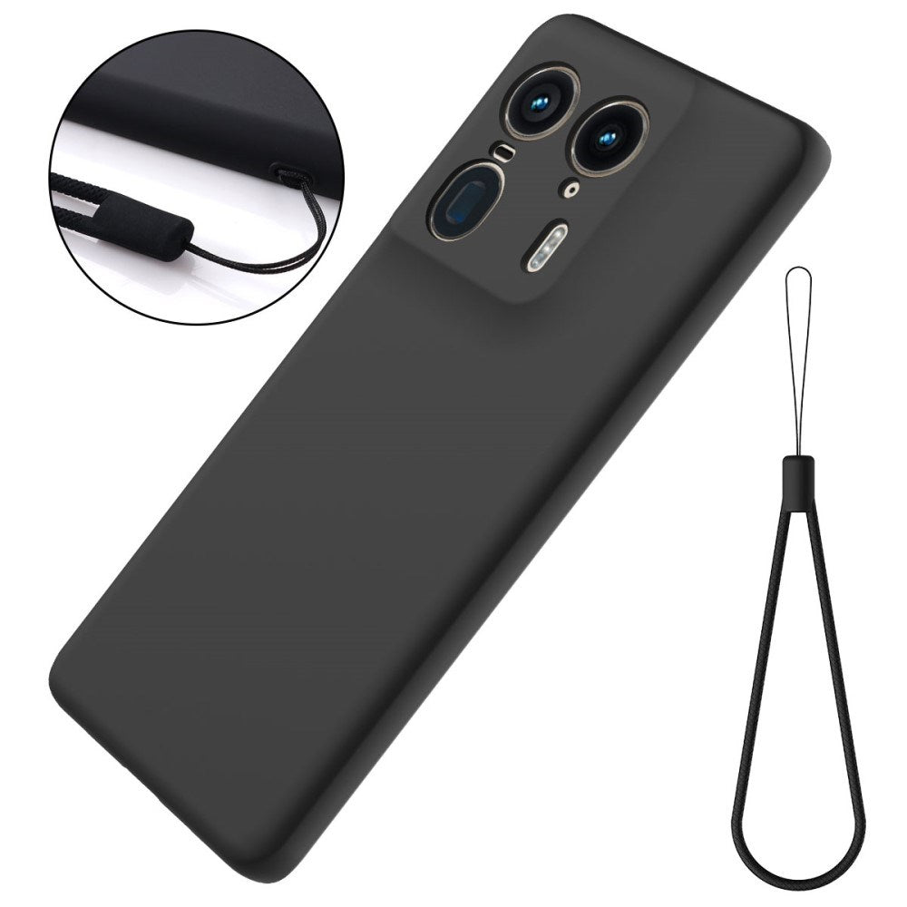 EIDERWOOD Motorola Edge 50 Ultra Liquid Silikone Mobil Cover m. Strop - Sort