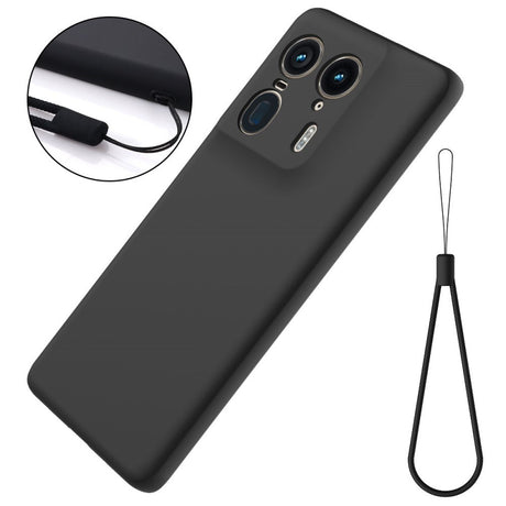 EIDERWOOD Motorola Edge 50 Ultra Liquid Silikone Mobil Cover m. Strop - Sort