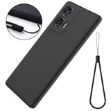 EIDERWOOD Motorola Edge 50 Fusion Liquid Silikone Mobil Cover m. Strop - Sort