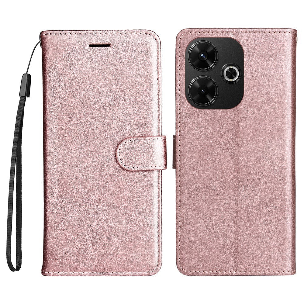 EIDERWOOD Xiaomi Redmi 13 Kunstlæder Mobil Cover m. Pung og Strop - Rose Gold