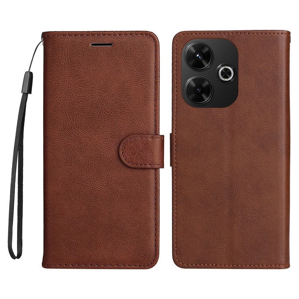 EIDERWOOD Xiaomi Redmi 13 Kunstlæder Mobil Cover m. Pung og Strop - Brun