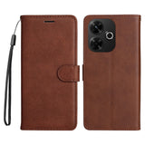 EIDERWOOD Xiaomi Redmi 13 Kunstlæder Mobil Cover m. Pung og Strop - Brun