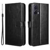 Motorola Moto G85 (5G) - EIDERWOOD Kunstlæder Flip Cover m. Strop - Sort