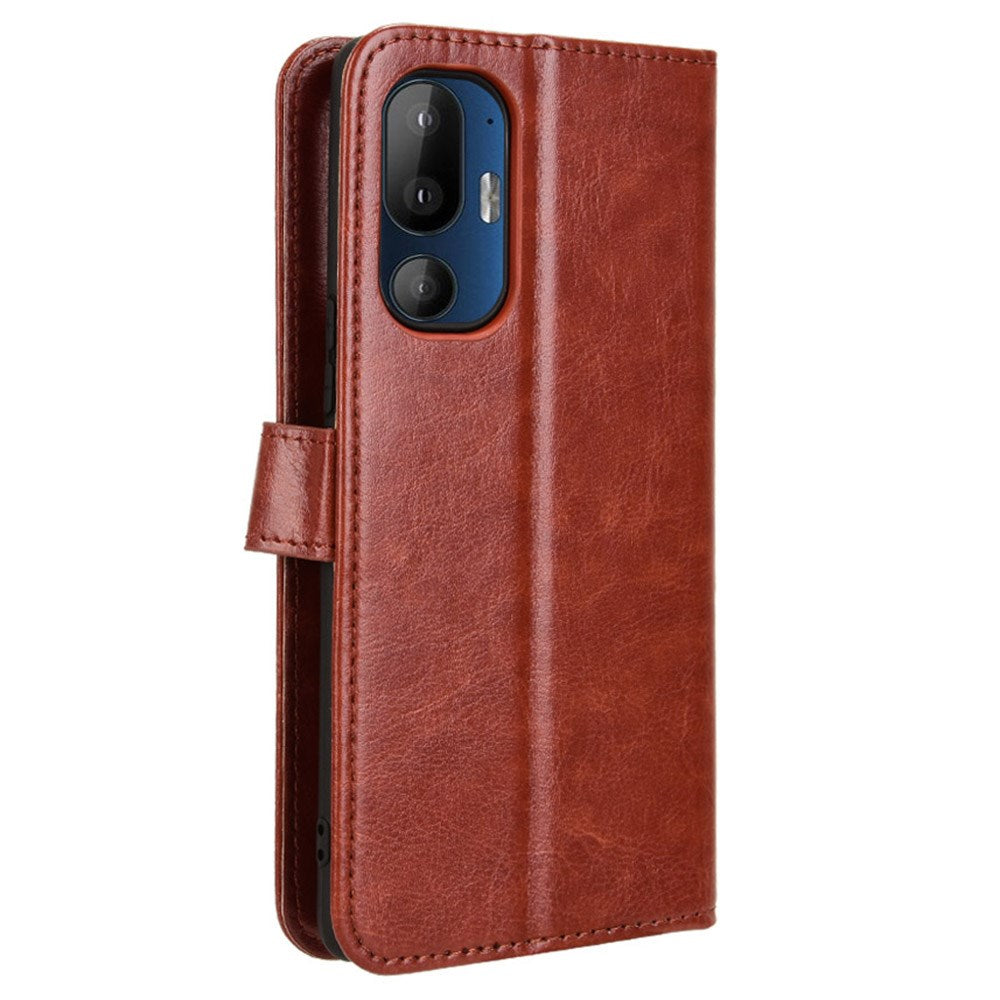 EIDERWOOD - HTC U24 Pro (5G) Blankt Læder Cover m. Pung & Strop - Brun