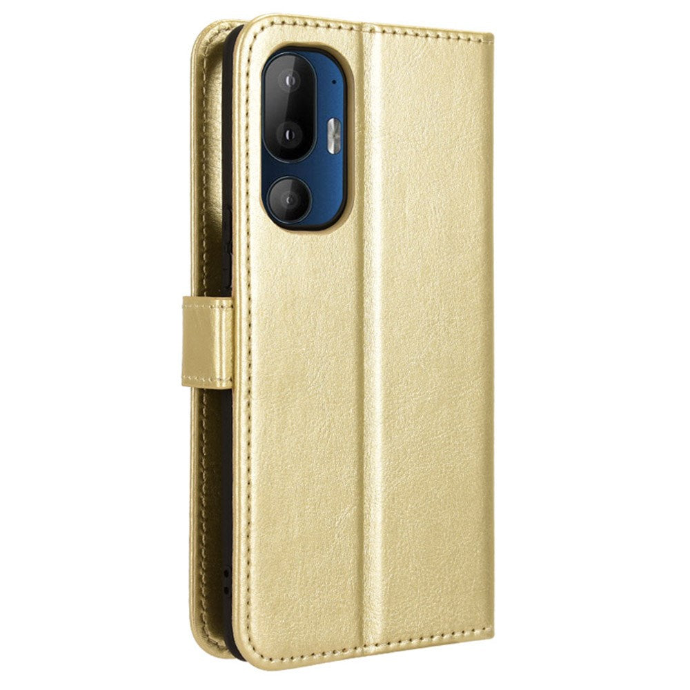 EIDERWOOD - HTC U24 Pro (5G) Blankt Læder Cover m. Pung & Strop - Guld