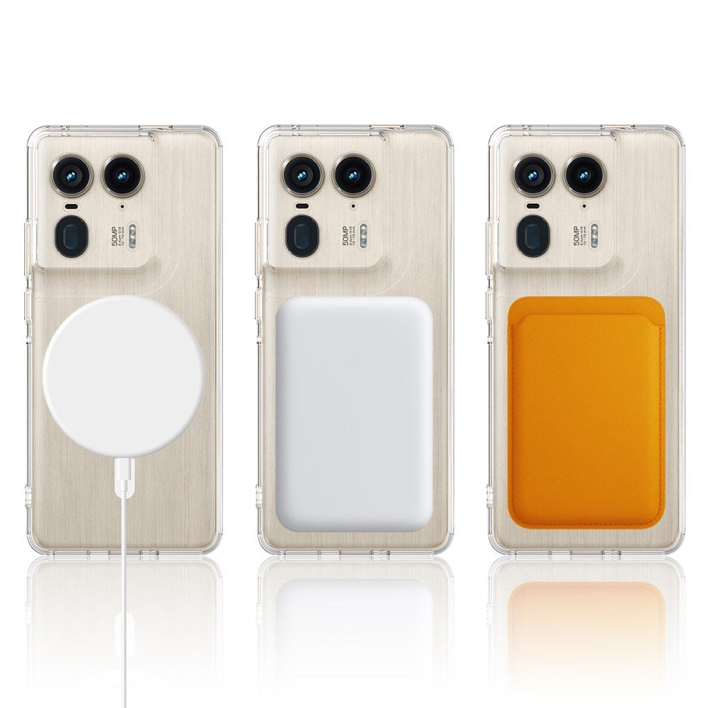 EIDERWOOD Motorola Edge 50 Ultra Hybrid Plastik Mobil Cover - MagSafe Kompatibel - Gennemsigtig / Hvid