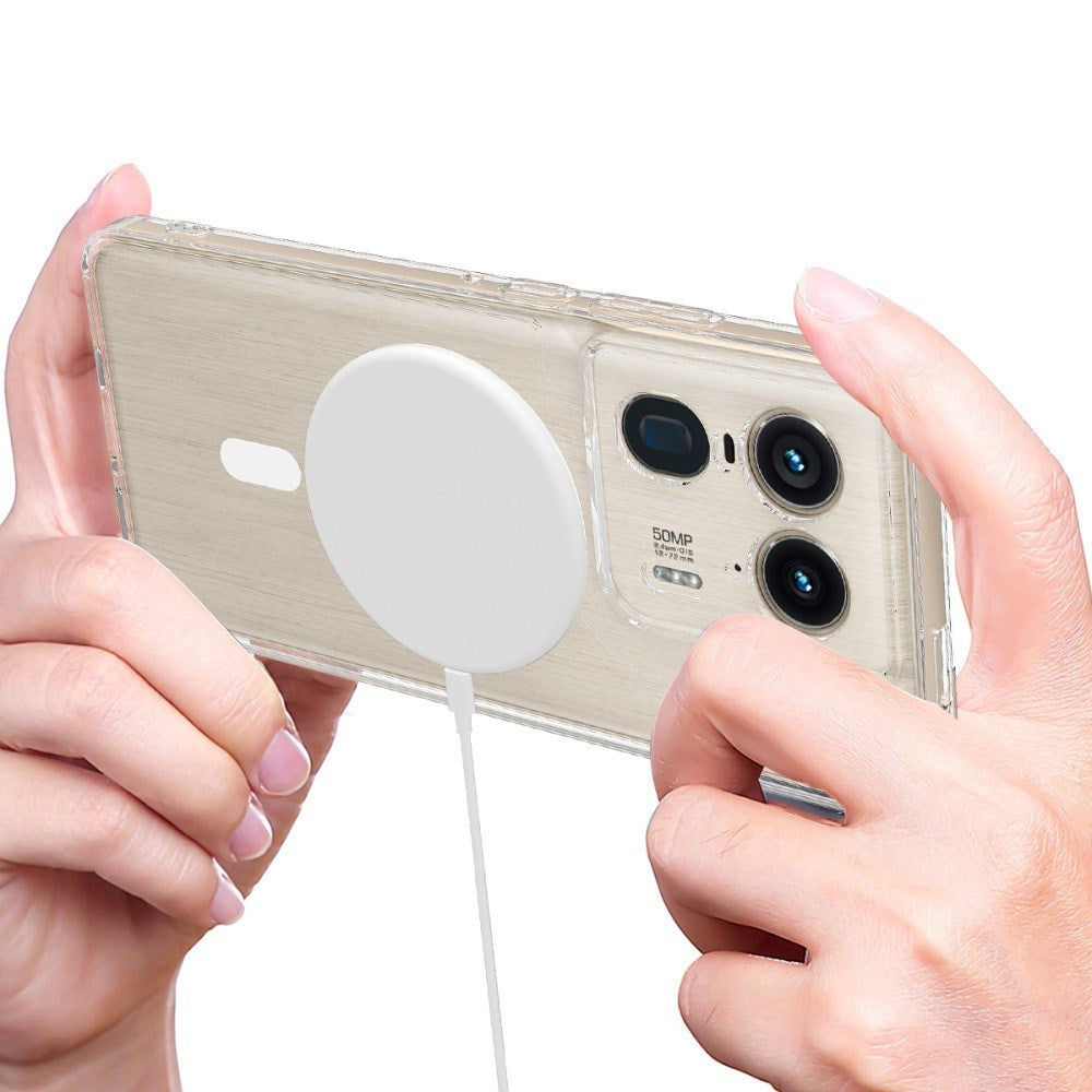 EIDERWOOD Motorola Edge 50 Ultra Hybrid Plastik Mobil Cover - MagSafe Kompatibel - Gennemsigtig / Hvid