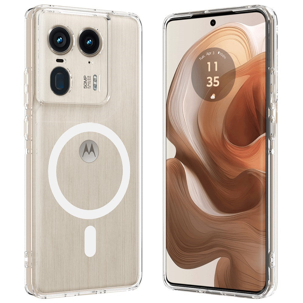 EIDERWOOD Motorola Edge 50 Ultra Hybrid Plastik Mobil Cover - MagSafe Kompatibel - Gennemsigtig / Hvid