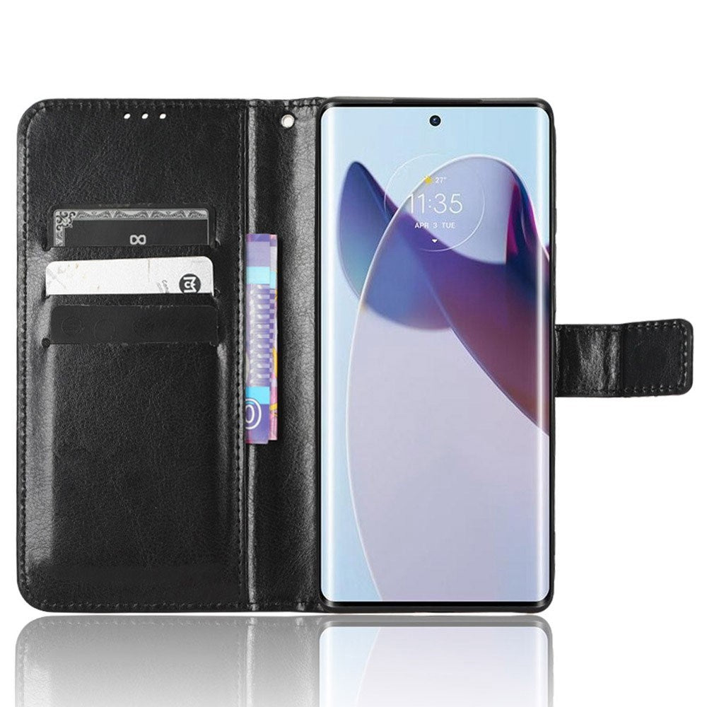 EIDERWOOD Motorola Edge 30 Ultra Læder Mobil Cover m. Pung & Ståfunktion - Sort