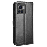 EIDERWOOD Motorola Edge 30 Ultra Læder Mobil Cover m. Pung & Ståfunktion - Sort