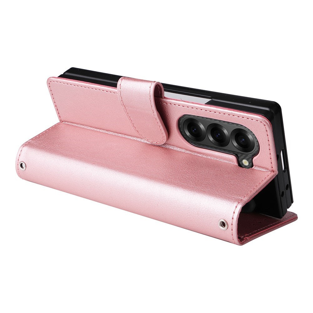 Samsung Galaxy Z Fold6 - EIDERWOOD Kunstlæder Flip Cover - Lyserød