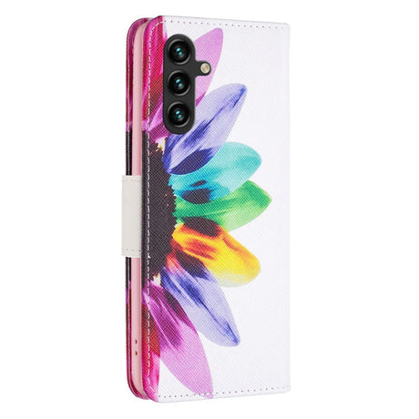 EIDERWOOD Samsung Galaxy A16 Læder Mobil Cover m. Pung & Print - Farverig Blomst