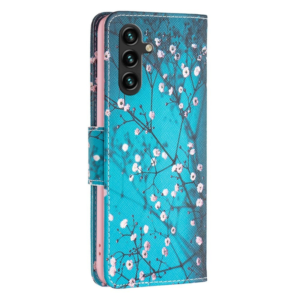 EIDERWOOD Samsung Galaxy A16 Læder Mobil Cover m. Pung & Print - Kirsebærtræ