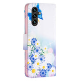 EIDERWOOD Samsung Galaxy A16 Læder Mobil Cover m. Pung & Print - Sommerfugl & Blomster