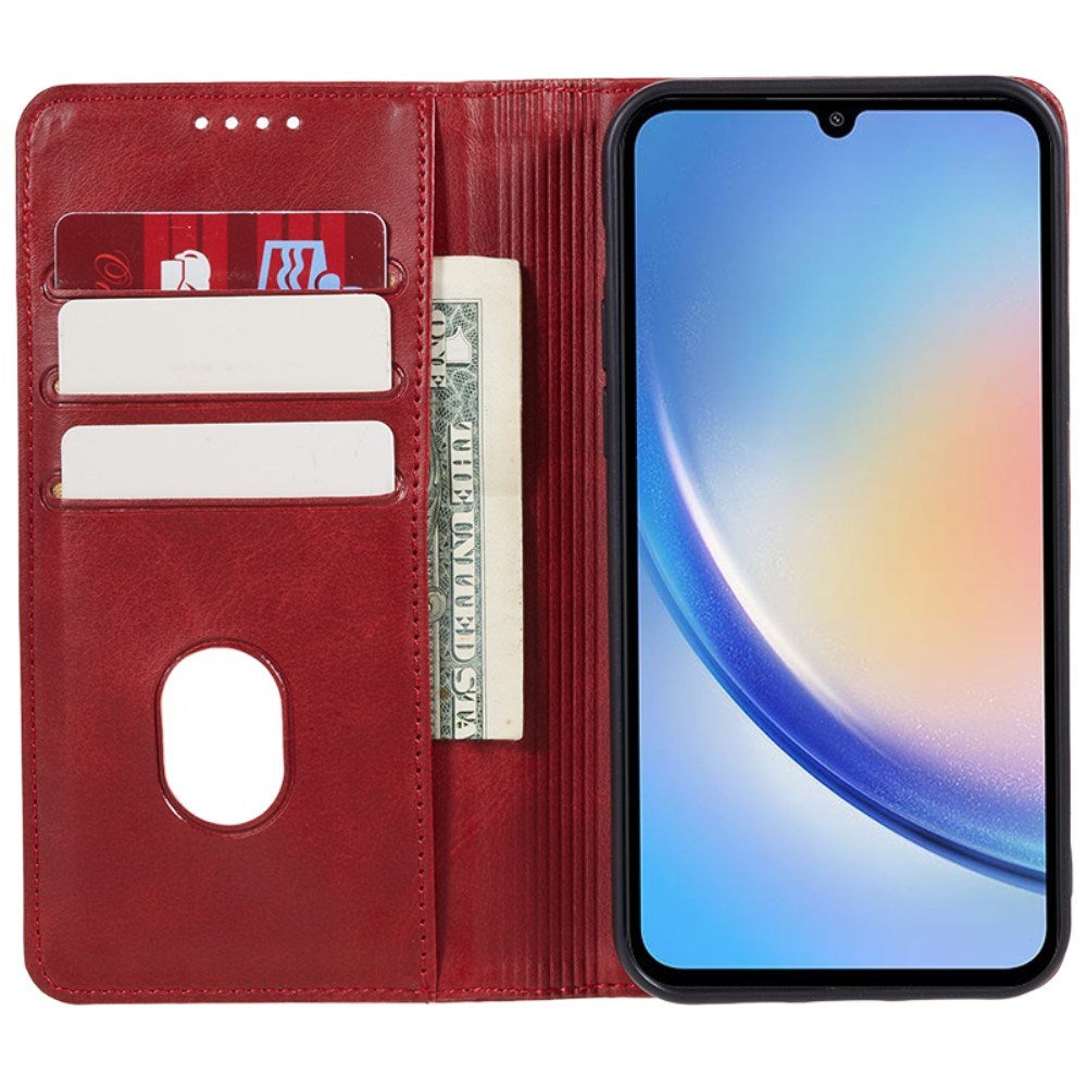 EIDERWOOD Samsung Galaxy A16 (4G/5G) Flip Cover m. Pung - Vegansk Læder - Rød