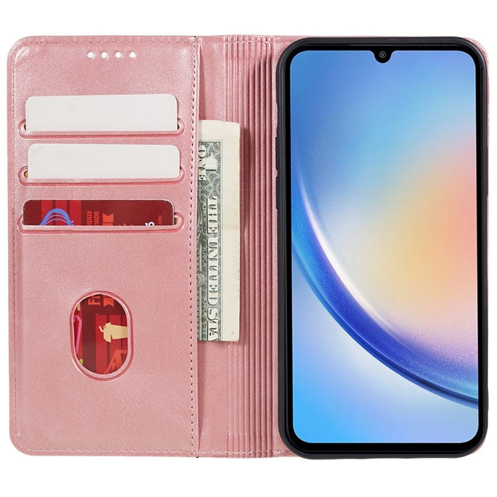 EIDERWOOD Samsung Galaxy A16 (4G/5G) Flip Cover m. Pung - Vegansk Læder - Rose Gold