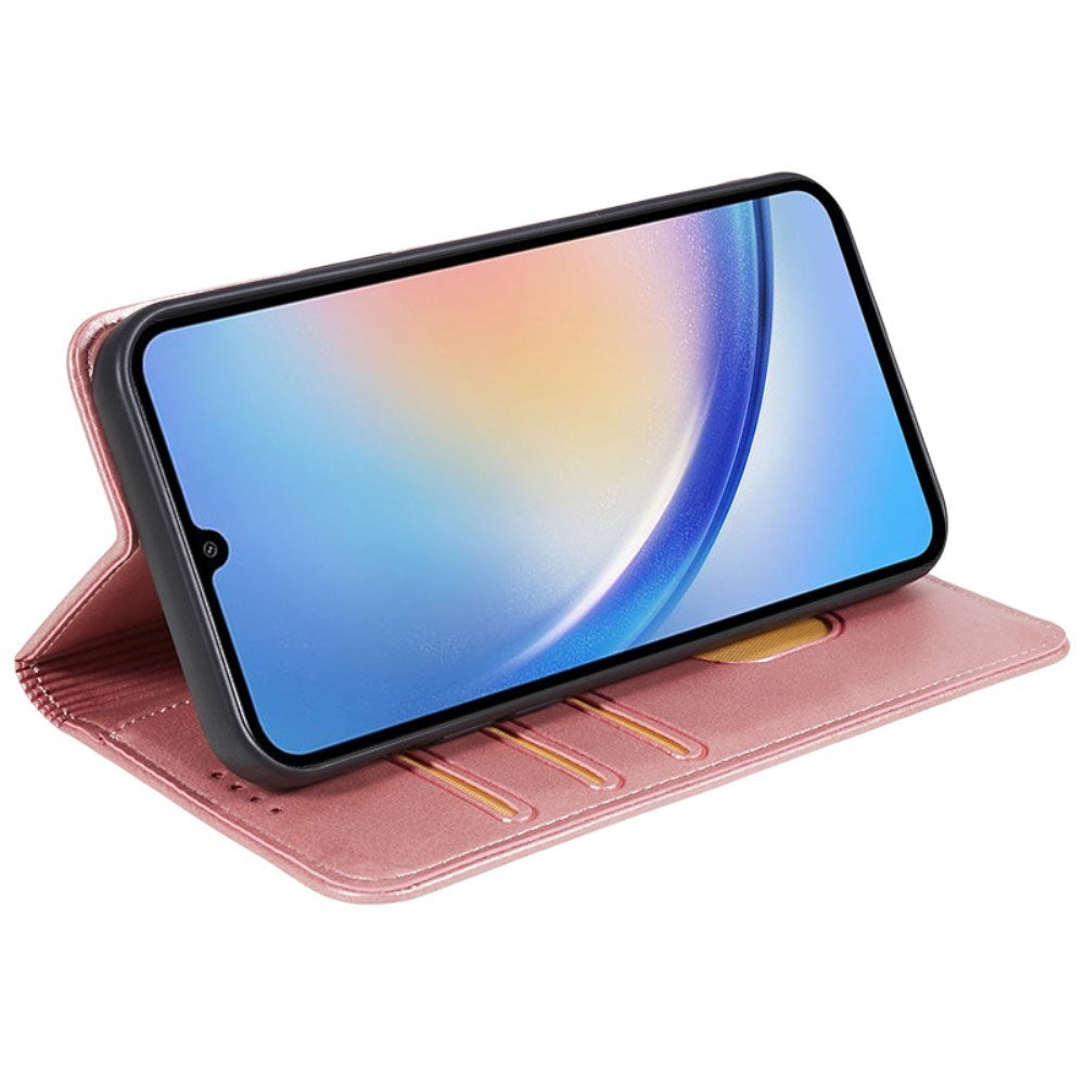 EIDERWOOD Samsung Galaxy A16 (4G/5G) Flip Cover m. Pung - Vegansk Læder - Rose Gold