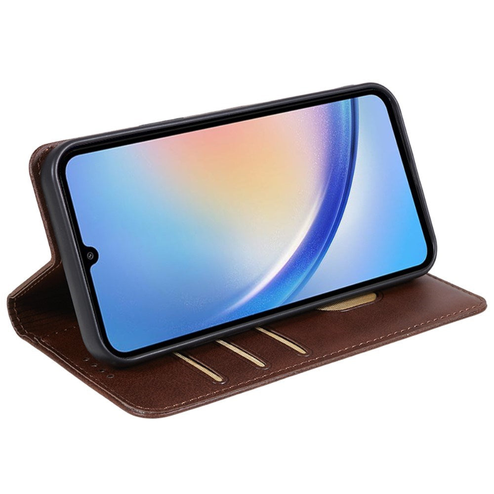 EIDERWOOD Samsung Galaxy A16 (4G/5G) Flip Cover m. Pung - Vegansk Læder - Brun