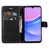 Samsung Galaxy A16 (4G/5G) PU Læder Mobil Cover m. Pung og Strop - Sort