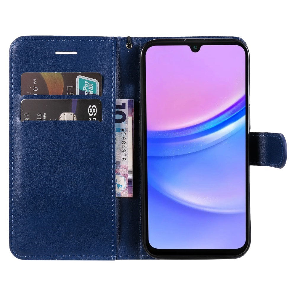 Samsung Galaxy A16 (4G/5G) PU Læder Mobil Cover m. Pung og Strop - Blå