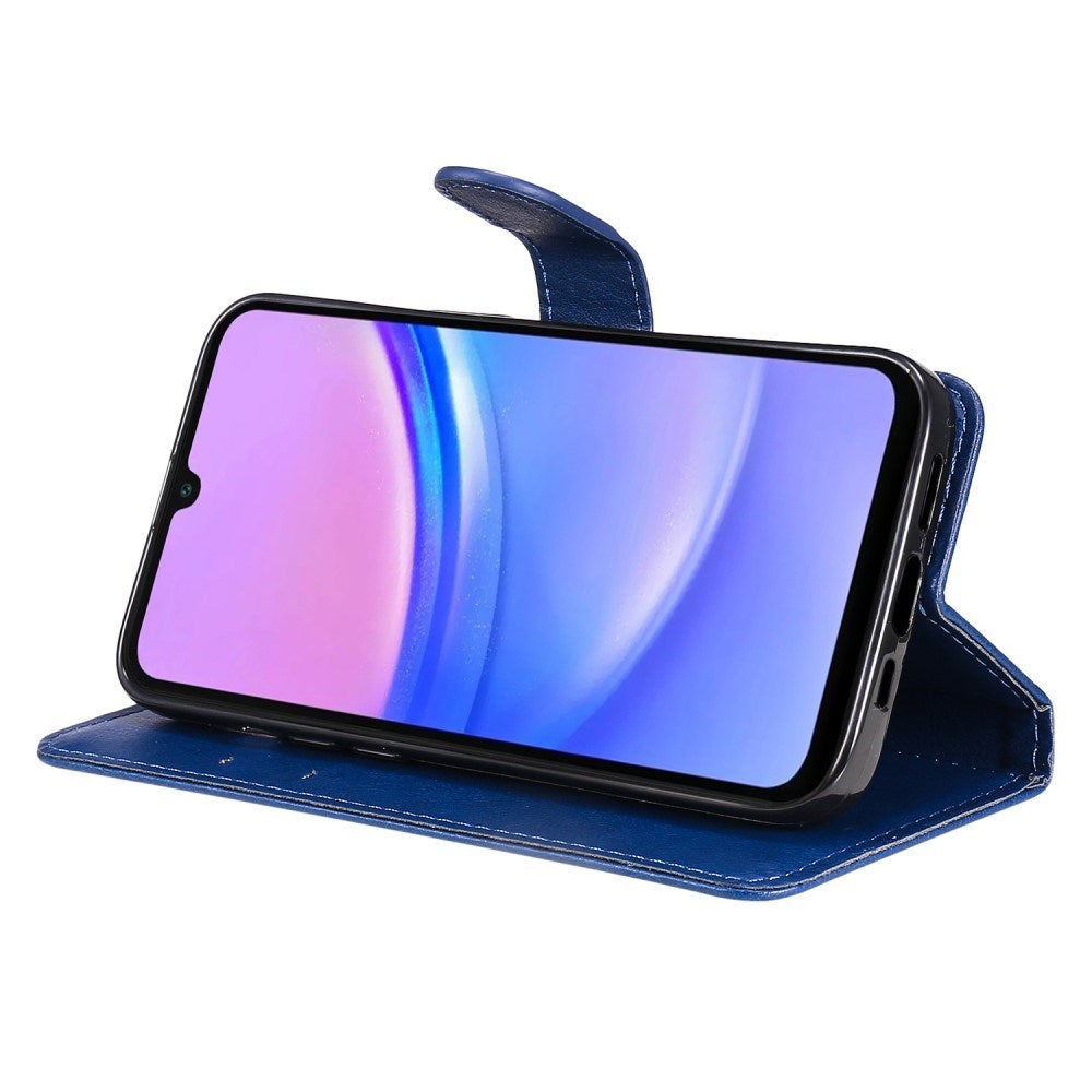 Samsung Galaxy A16 (4G/5G) PU Læder Mobil Cover m. Pung og Strop - Blå