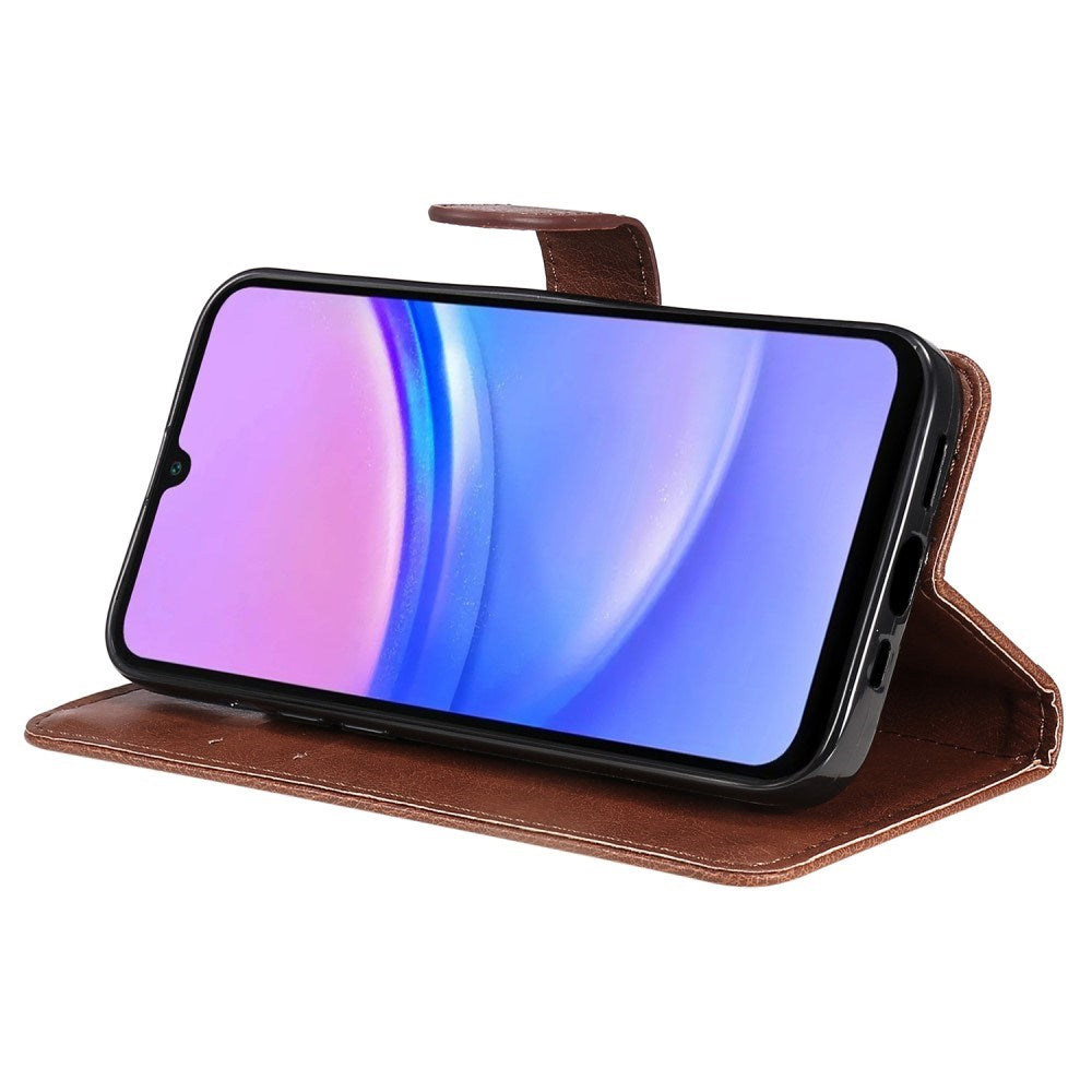 Samsung Galaxy A16 (4G/5G) PU Læder Mobil Cover m. Pung og Strop - Brun