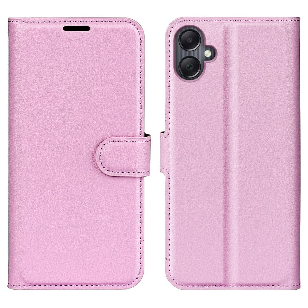 EIDERWOOD Samsung Galaxy A06 Litchi Læder Flip Cover inkl. Pung - Lyserød