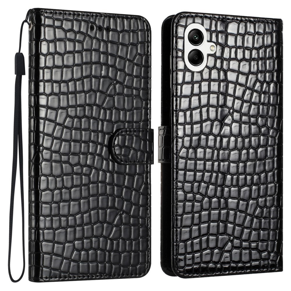 EIDERWOOD Samsung Galaxy A06 Mobil Cover m. Krokodille Tekstur - Vegansk Læder - Sort