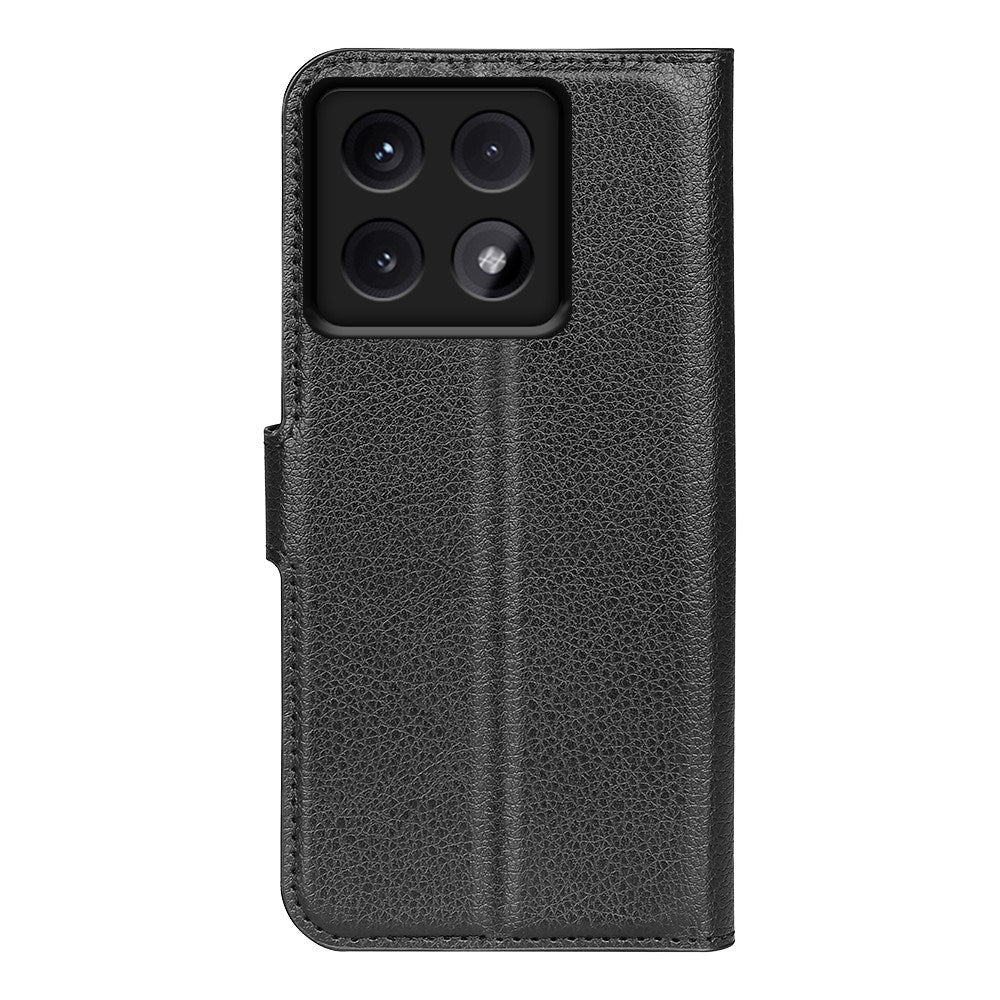 EIDERWOOD Xiaomi 14T Litchi Læder Mobil Cover m. Pung - Sort