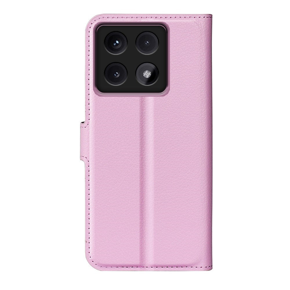 EIDERWOOD Xiaomi 14T Litchi Læder Mobil Cover m. Pung - Lyserød