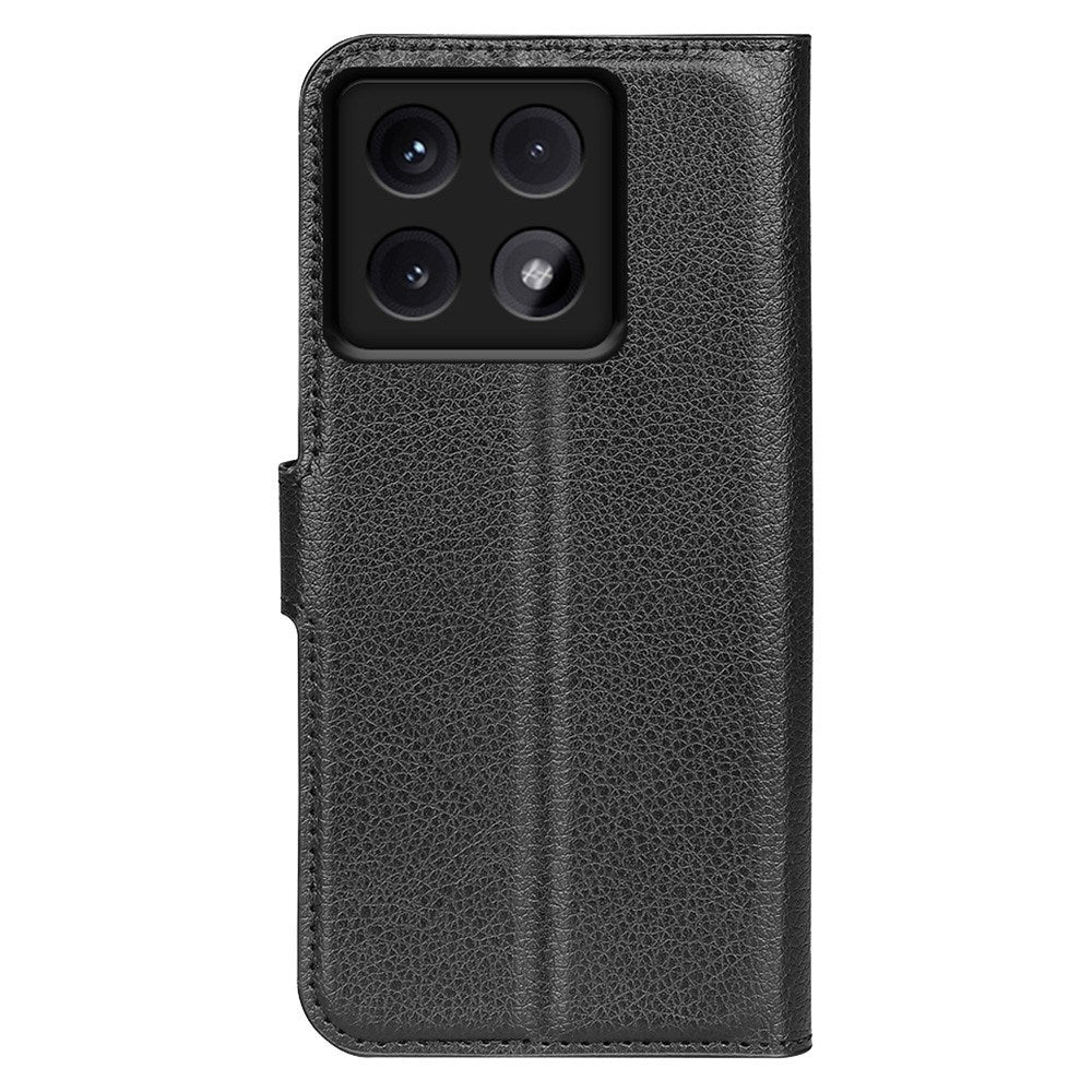 EIDERWOOD Xiaomi 14T Pro Litchi Læder Mobil Cover m. Pung - Sort