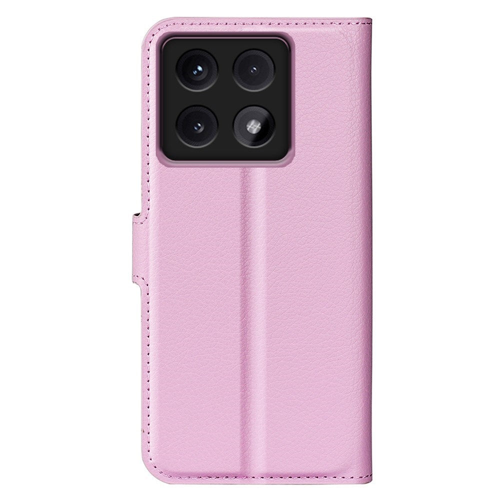 EIDERWOOD Xiaomi 14T Pro Litchi Læder Mobil Cover m. Pung - Lyserød