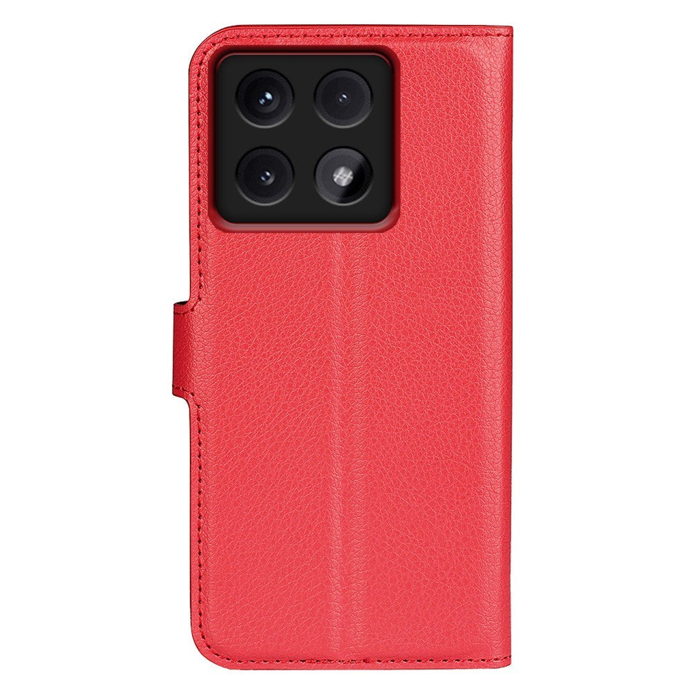 EIDERWOOD Xiaomi 14T Pro Litchi Læder Mobil Cover m. Pung - Rød