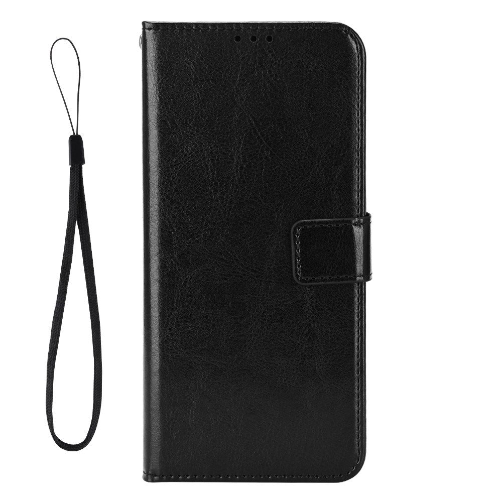 EIDERWOOD - Oppo A60 / A40M / A40 - Kunstlæder Flip Cover m. Kortholder og Håndledsrem - Sort