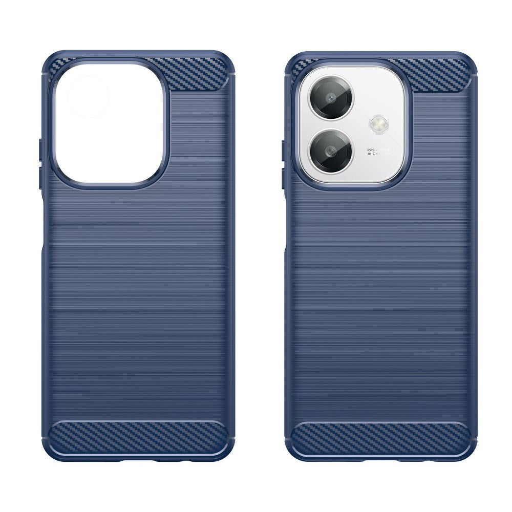 EIDERWOOD - Oppo A60 / A40m / A40 - Brushed Carbon Fiber Fleksibelt Plastik Cover - Blå
