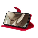 Motorola Edge 50 Wallet Flip Cover - i læder m. Pung - Rød