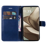 Motorola Edge 50 Wallet Flip Cover - i læder m. Pung - Blå