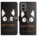 EIDERWOOD Motorola Moto G55 Flip Cover - Kortholder og Ståfunktion - "Don't Touch My Cell Phone"