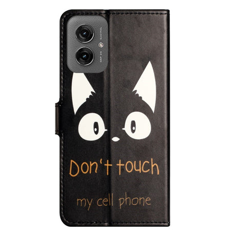 EIDERWOOD Motorola Moto G55 Flip Cover - Kortholder og Ståfunktion - "Don't Touch My Cell Phone"