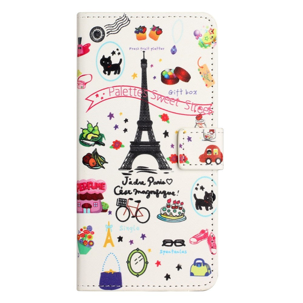 EIDERWOOD Motorola Moto G55 Flip Cover - Kortholder og Ståfunktion - Eiffeltårnet