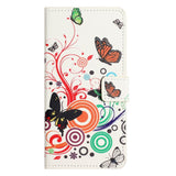 EIDERWOOD Motorola Moto G55 Flip Cover - Kortholder og Ståfunktion - Hvid / Sommerfugle
