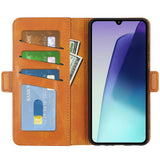 EIDERWOOD Xiaomi Redmi 14C / Poco C75 - Kunstlæder Flip Cover m. Kortholder & Stander - Lysebrun